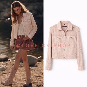 Coastal Cowgirl | J Brand Blush Pink Ditressed Denim Spring Jacket | Boho Femme